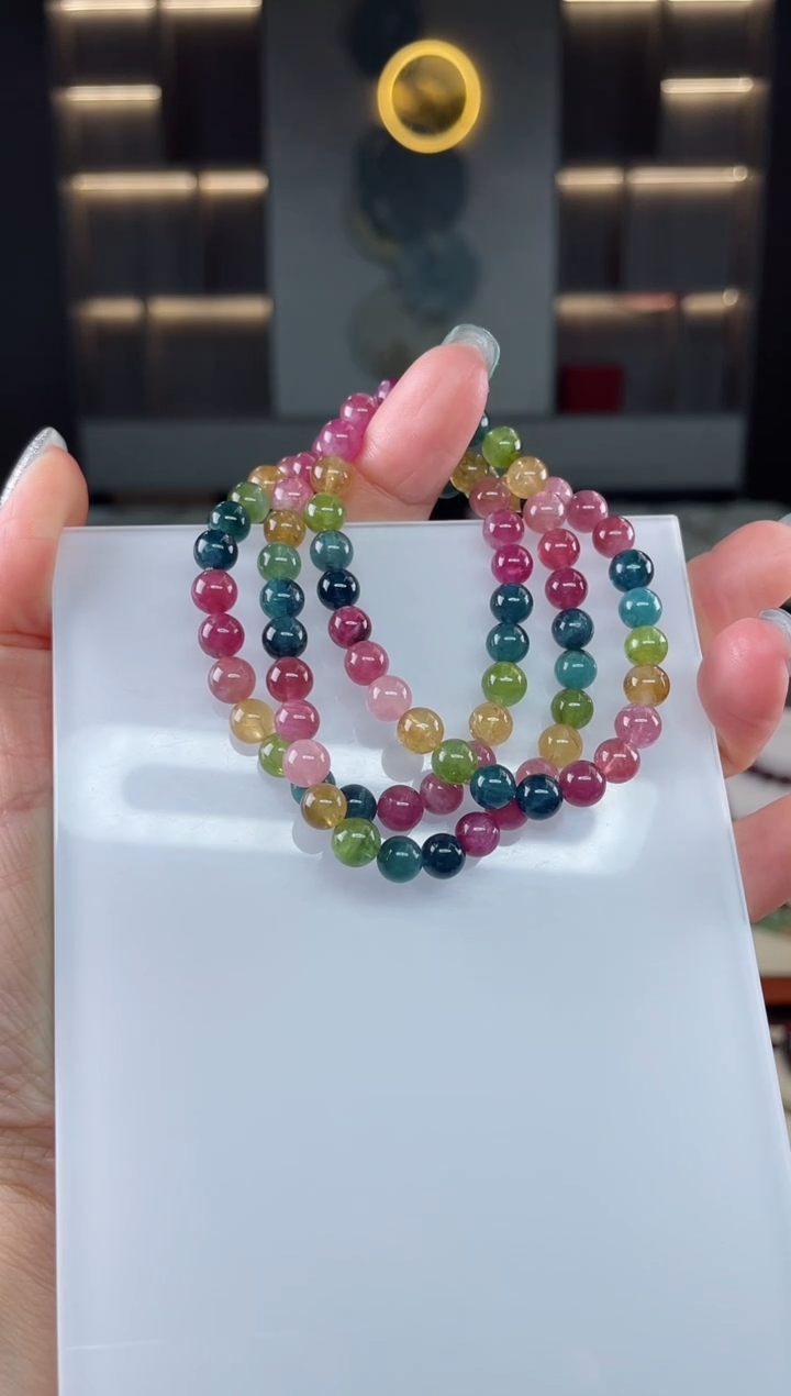 三圈手串未镶嵌碧玺（多样性发一条）T