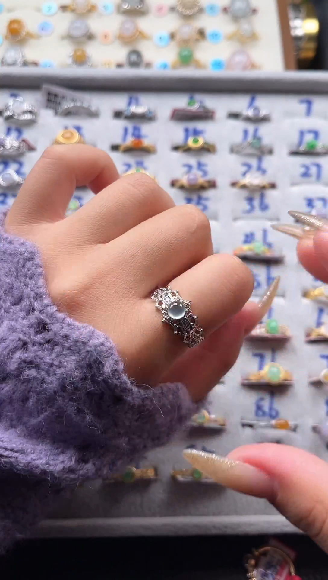 【闪购商品】翡翠戒指银S925镶嵌天然A货翡翠戒指