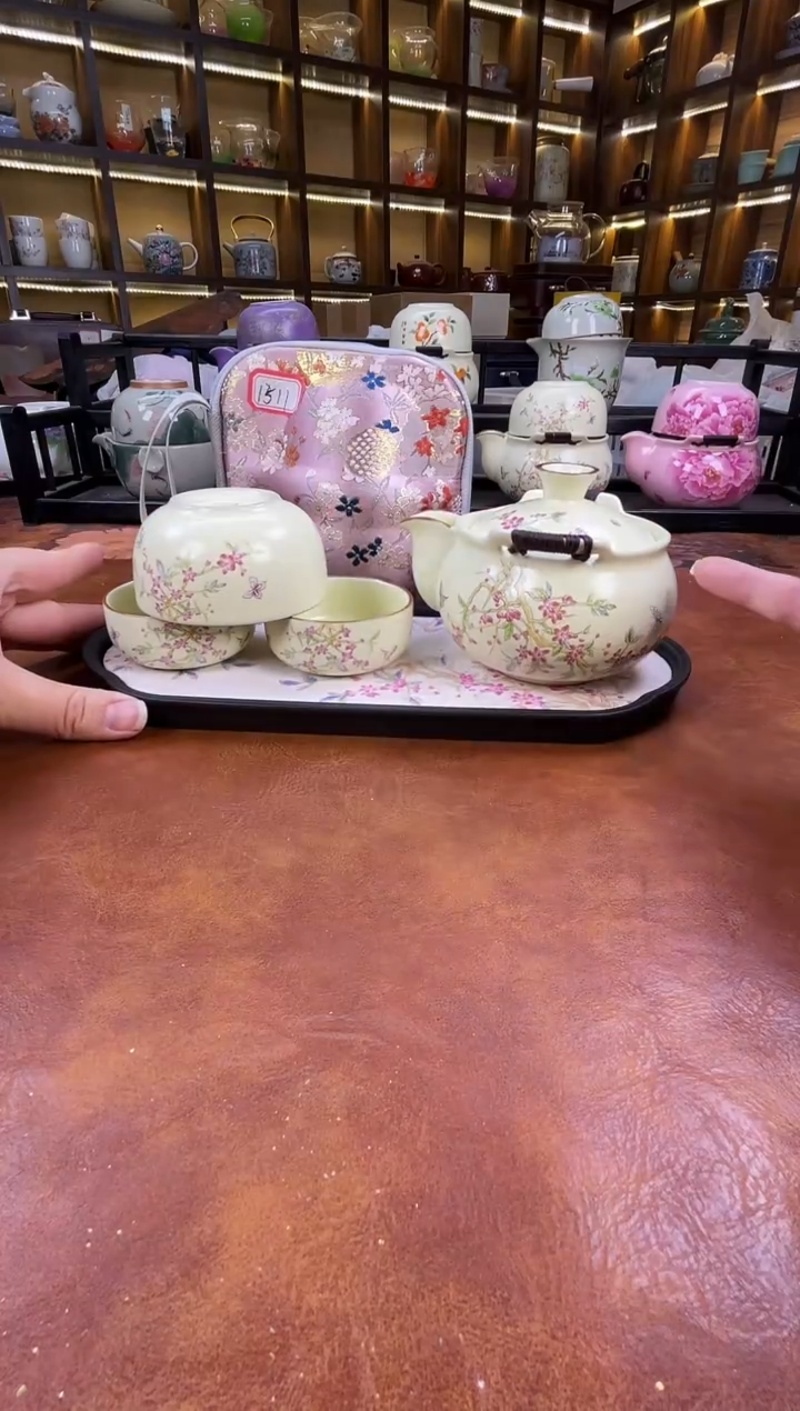 .桃花宝瓶旅行+长方桃花盘