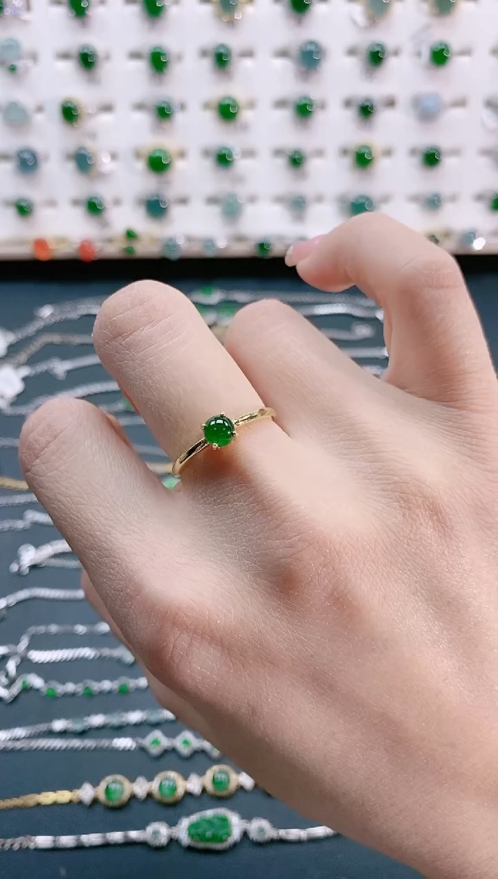 【闪购商品】翡翠戒指银S925镶嵌天然翡翠