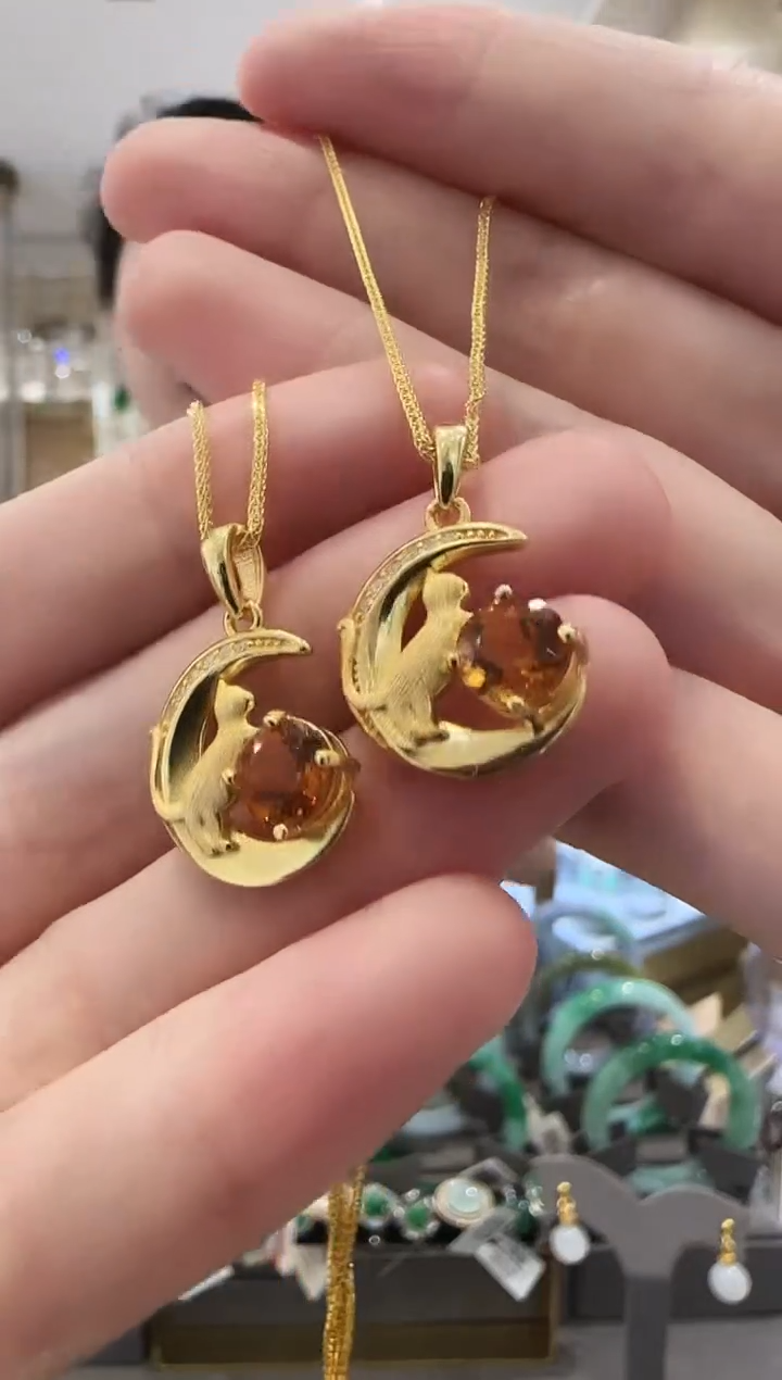 银S925镶嵌颈饰黄晶01多样发一