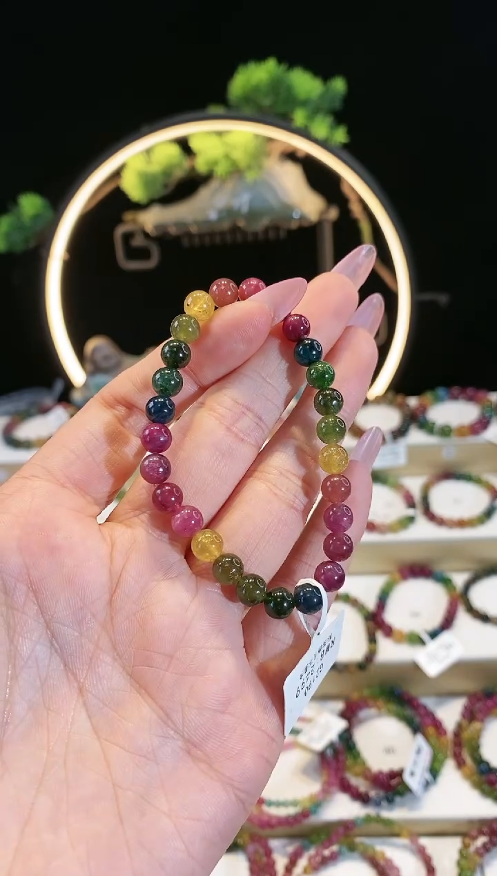 【闪购商品】碧玺手链未镶嵌 G2190素圈颜色微差