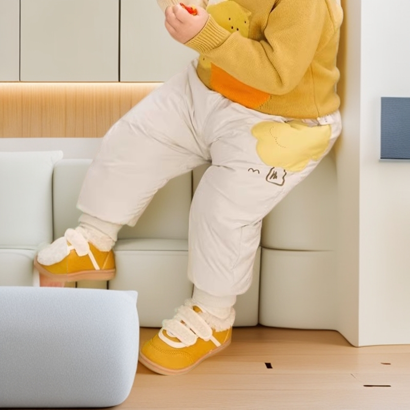 儿童羽绒裤婴儿宝宝裤子冬装外穿2024新款高腰护肚男童女童长裤厚