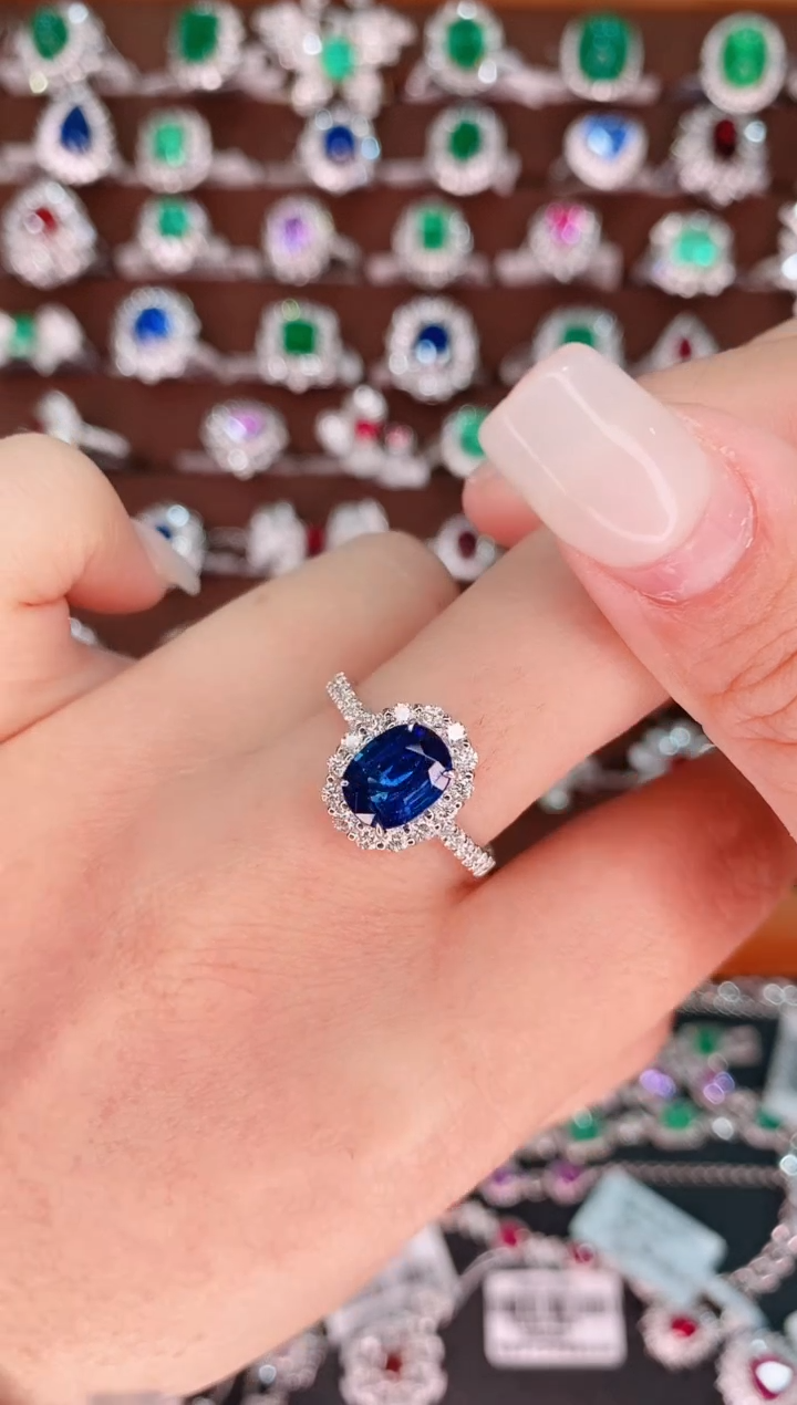 【闪购商品】蓝宝石18K金戒指18K金镶嵌2.35克拉