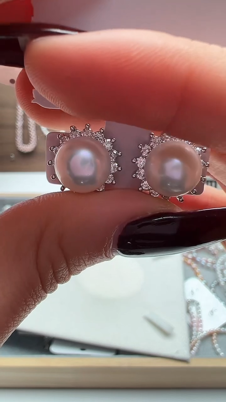 银S925镶嵌耳饰淡水珍珠永丽严选