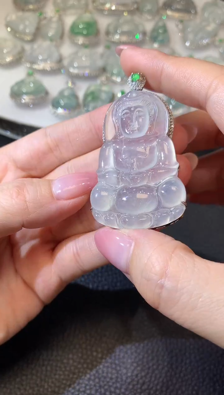 【闪购商品】翡翠吊坠(不含链)18K金镶嵌A76 