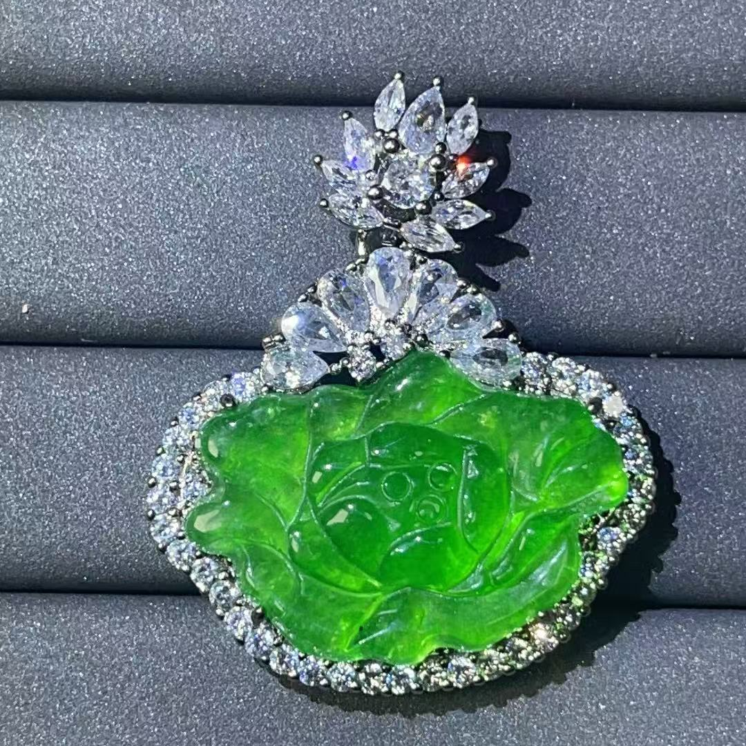 宝阁甄选绿花吊坠275