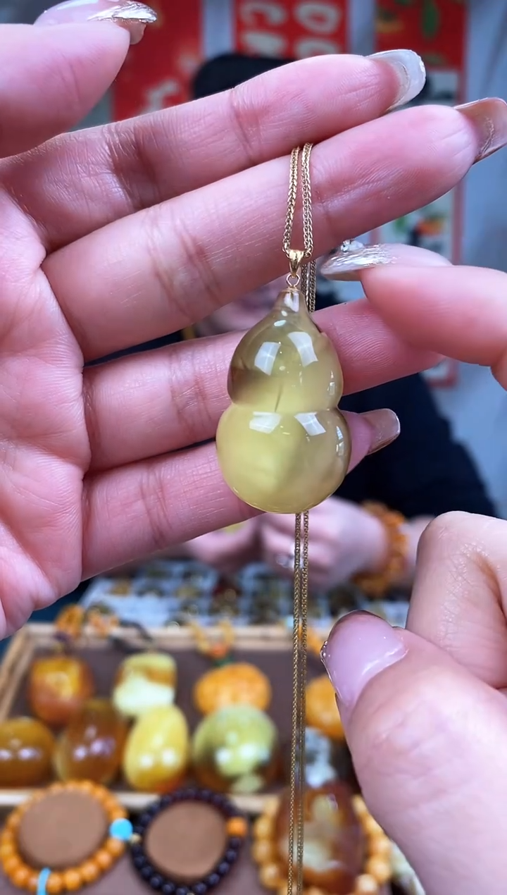 【闪购商品】琥珀裸石18K金镶嵌基地发货 一物一证 顺丰包邮