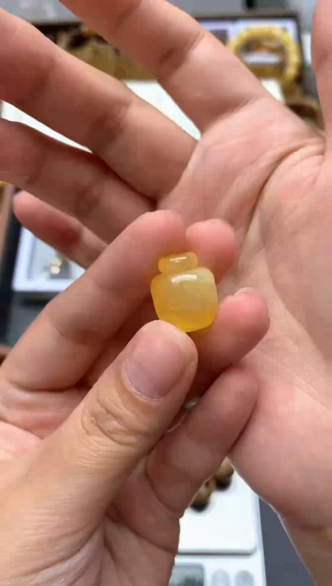 【闪购商品】琥珀珠宝奇石未镶嵌106琥珀蜜蜡花粉小坑