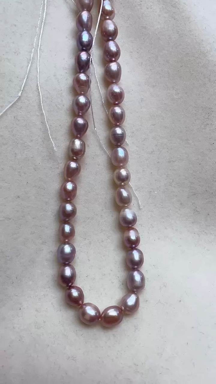 【闪购商品】淡水珍珠颈饰合金半成品紫色珍珠