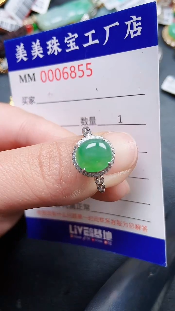 颈饰银S925镶嵌翡翠6855