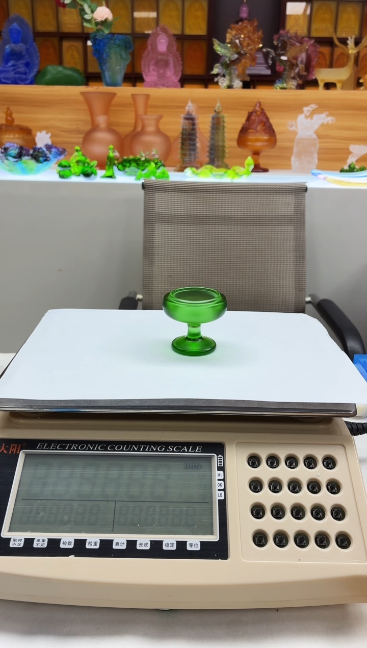 手工艺品琉璃绿色供水杯烛台