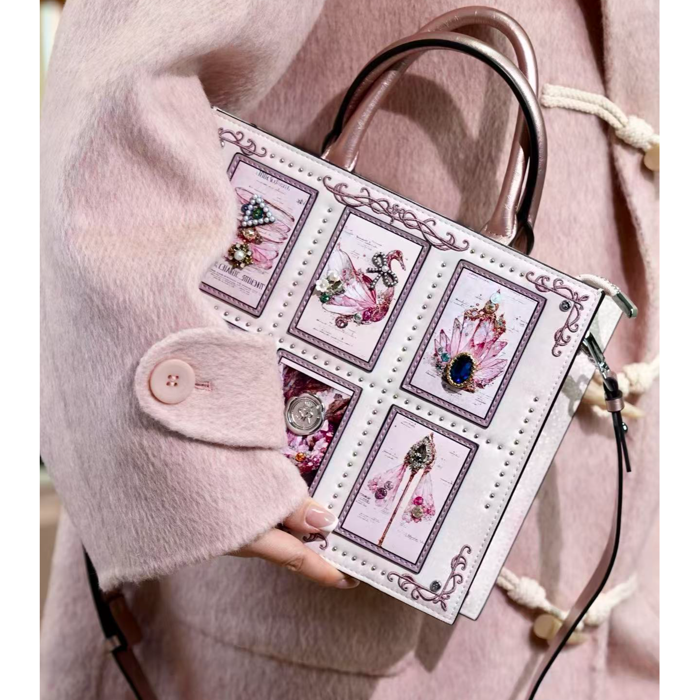 蒽薆SweetRose白日臆想联名玫瑰主题手提包小方包时尚百搭包包