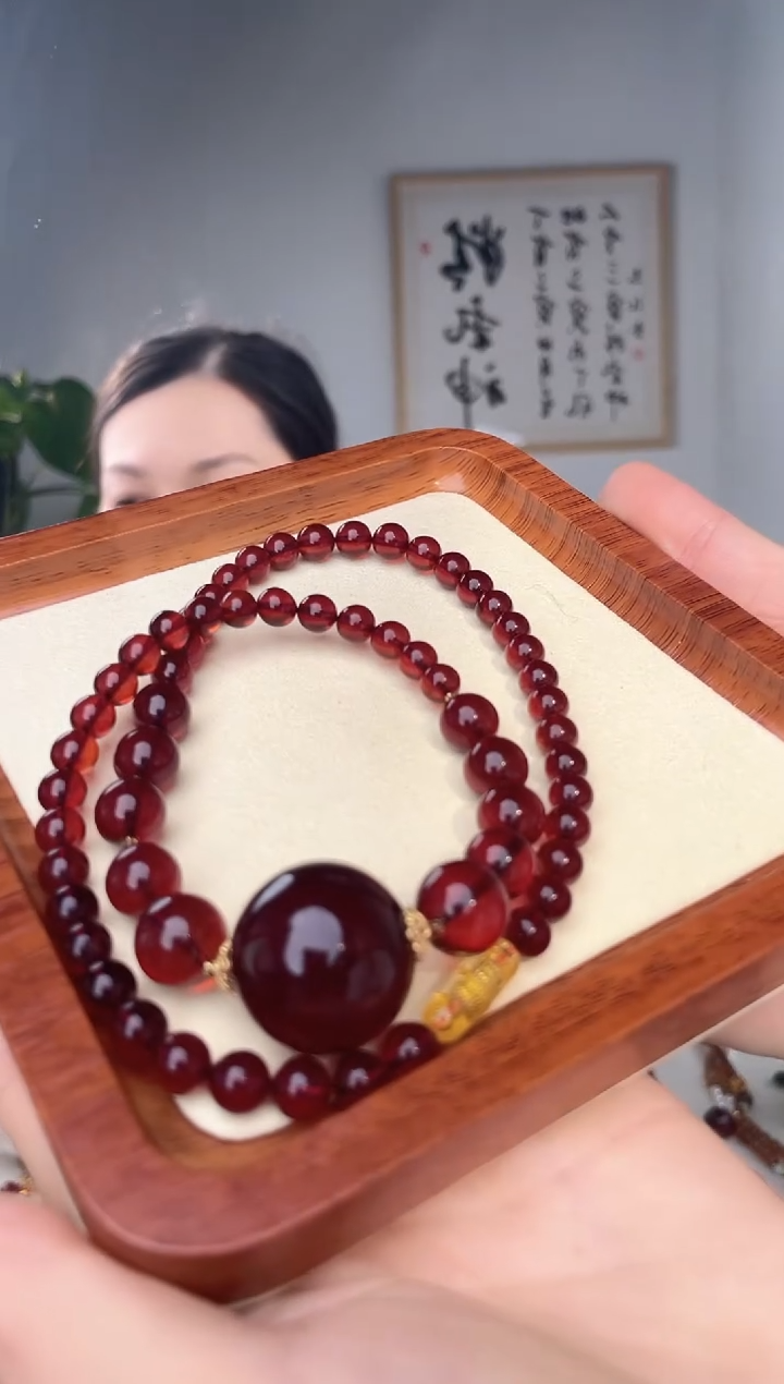 未镶嵌颈饰琥珀22+12+10+7+血珀锁骨链