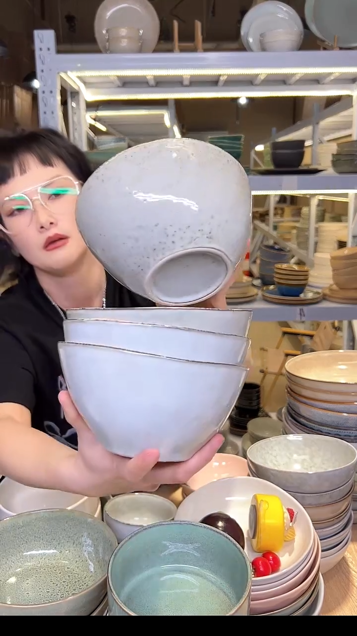 瓷68外贸尾货高温釉下彩陶瓷餐具默认微瑕