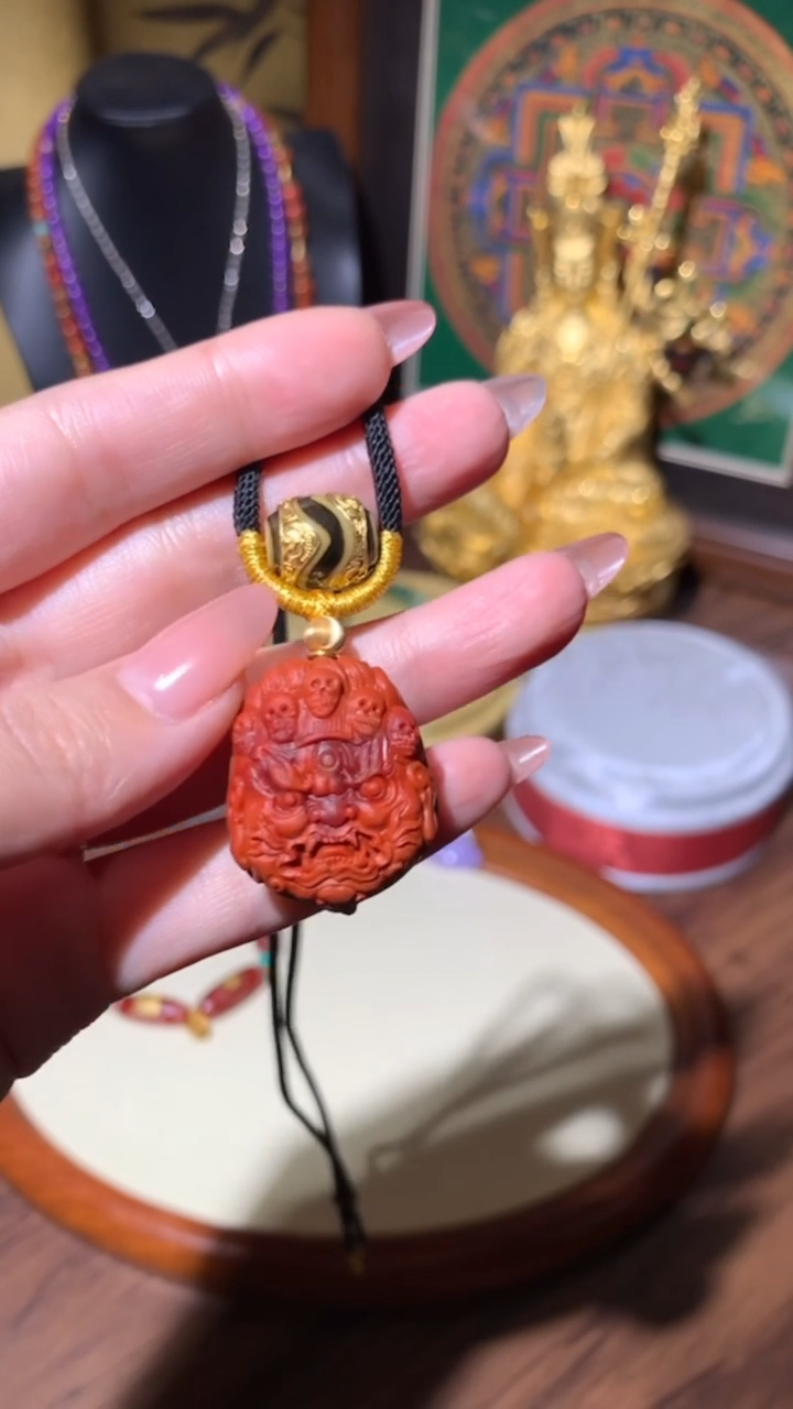 【闪购商品】南红玛瑙项链未镶嵌大黑天项链18K