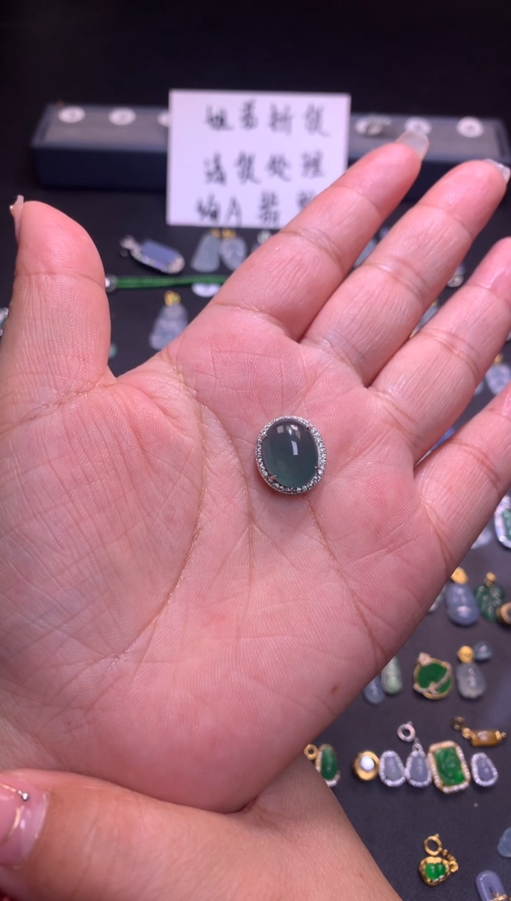 【闪购商品】翡翠吊坠(不含链)银S925镶嵌1