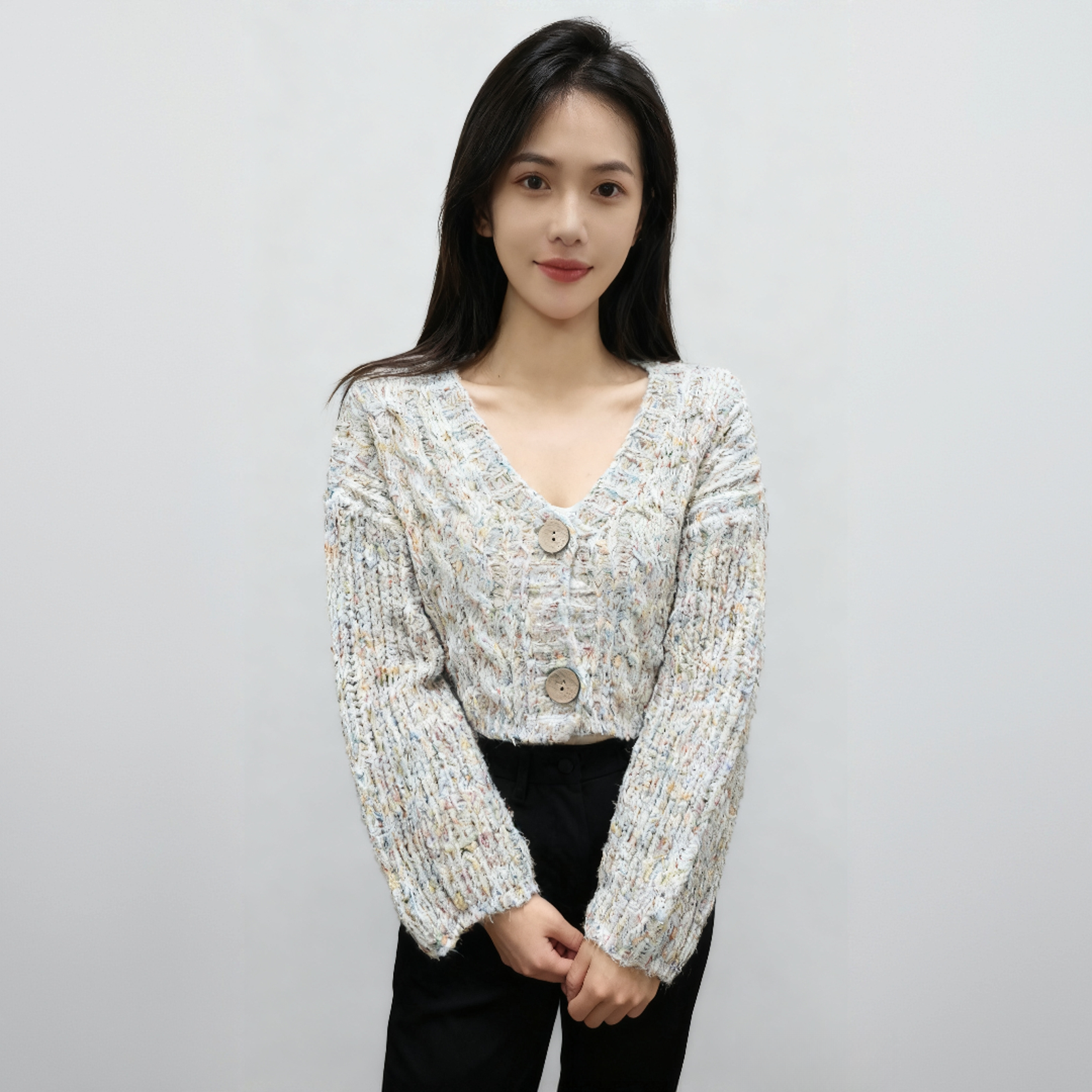 351高腰女士短款显瘦复古性感短款外套针织毛衣外套