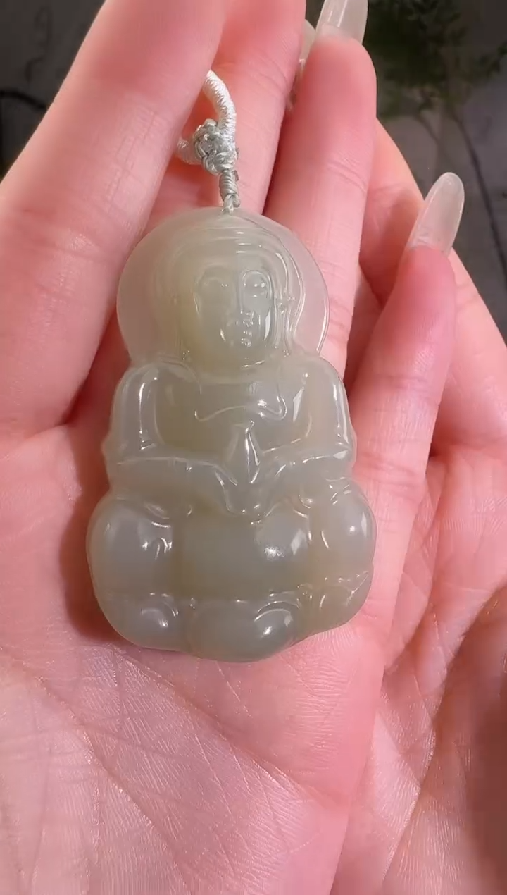 和田玉未镶嵌颈饰观音p