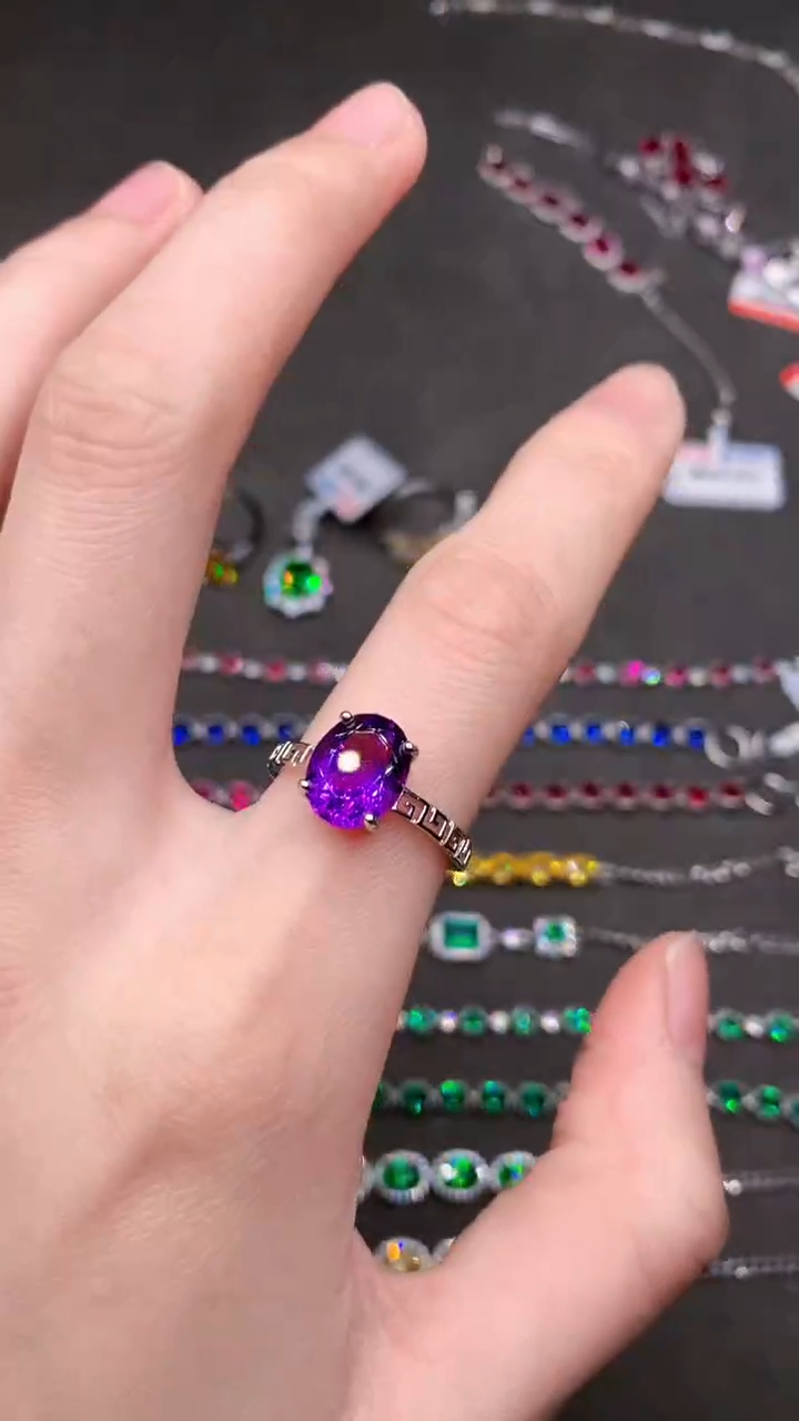 【闪购商品】紫晶戒指银S925镶嵌.......