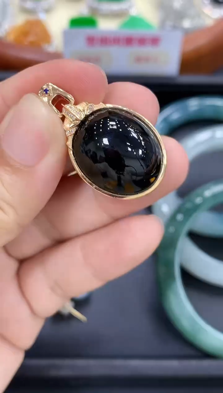 颈饰18K金镶嵌翡翠508-中国好珍宝