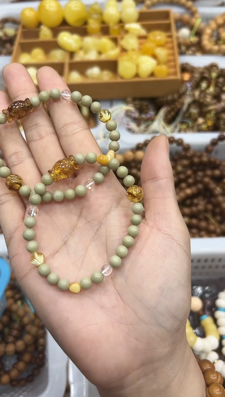 未镶嵌手链玛瑙/玉髓阿拉善卡6mm左右 牛油果 diy蜜蜡单圈【多样发