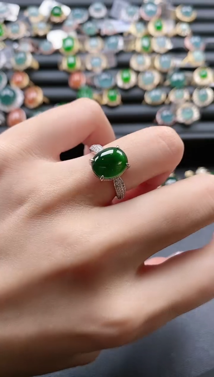 【闪购商品】翡翠戒指银S925镶嵌51511