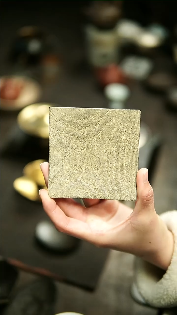 【闪购商品】赤具木胎大漆方形杯托