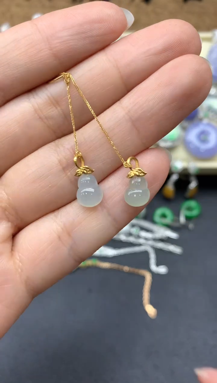 【闪购商品】翡翠耳饰18K金镶嵌62-中国好珍宝