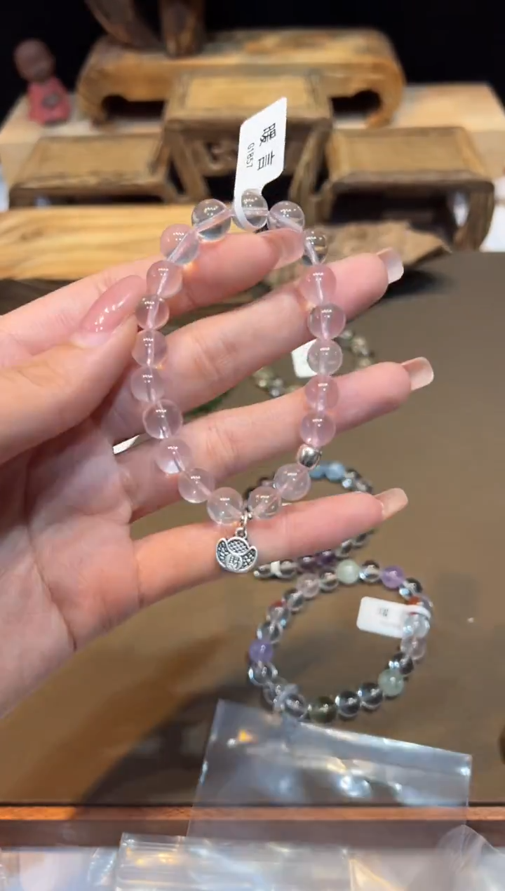 足银镶嵌手链水晶手饰@@G1857