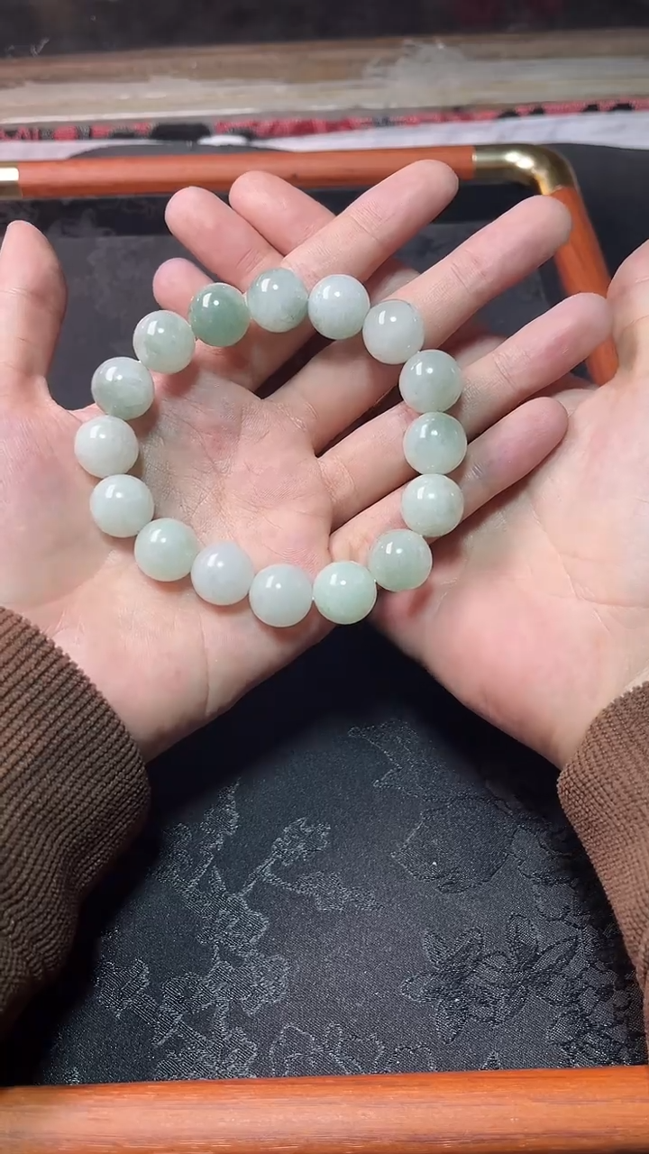 未镶嵌定制翡翠半山水手串卡13.5