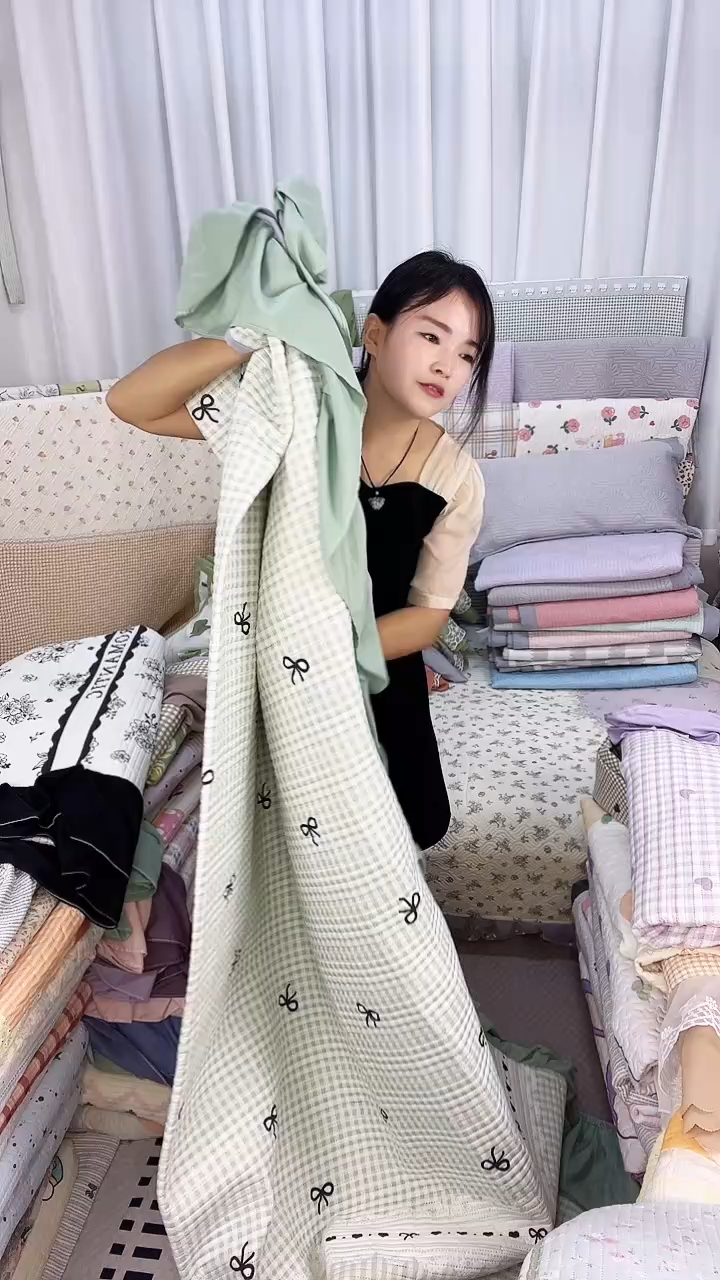 竹子纤维绿蝴蝶结花边