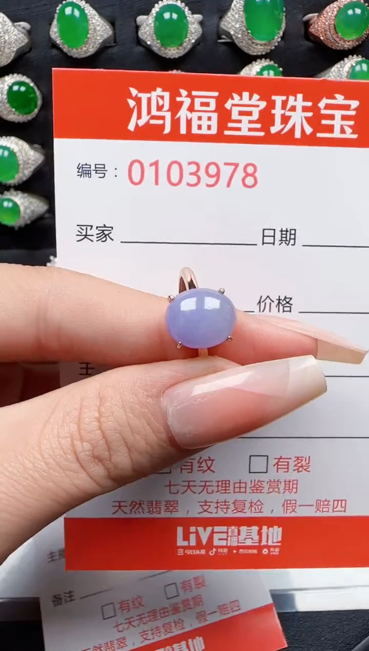【闪购商品】翡翠戒指银S925镶嵌3978