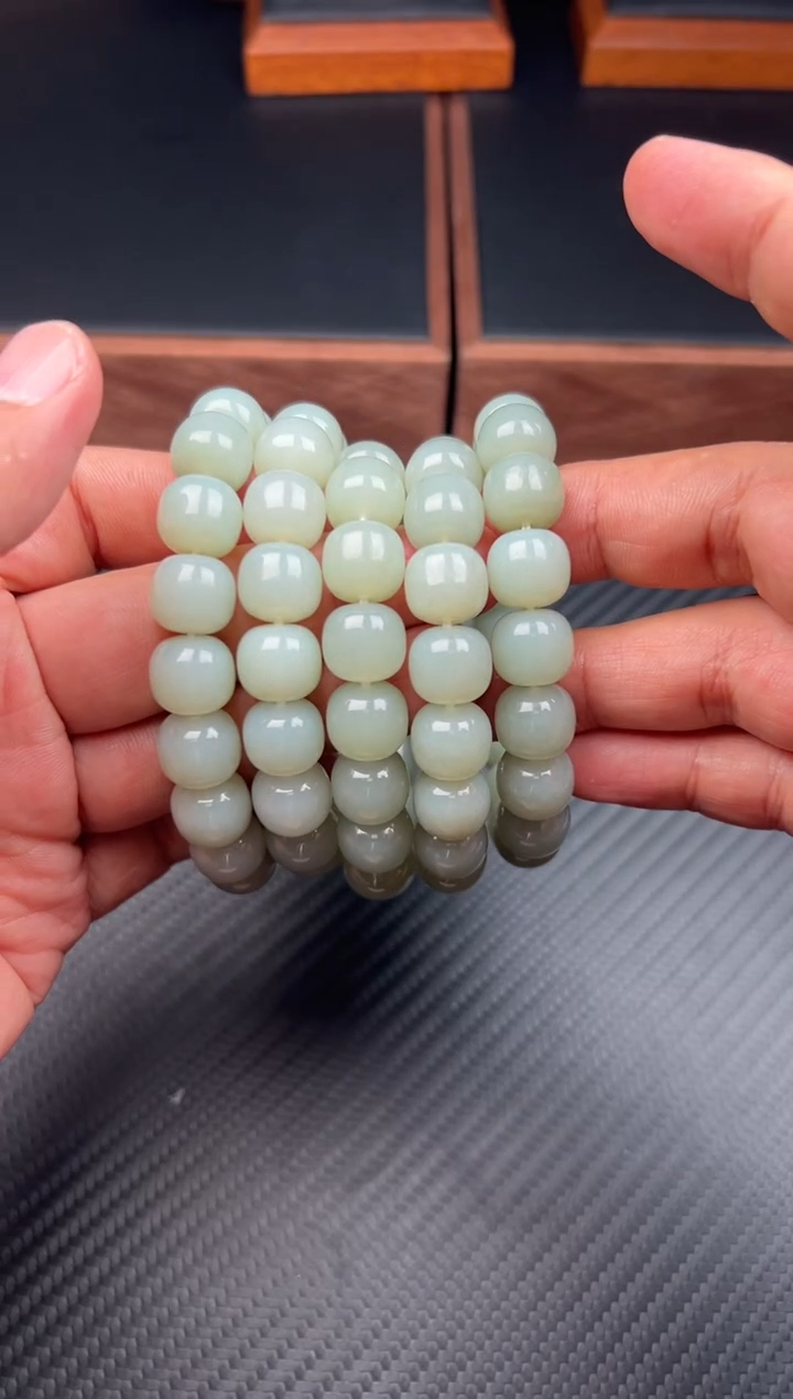手串未镶嵌和田玉且末微色差近矿卡12老型珠M多样性发货拍一发一