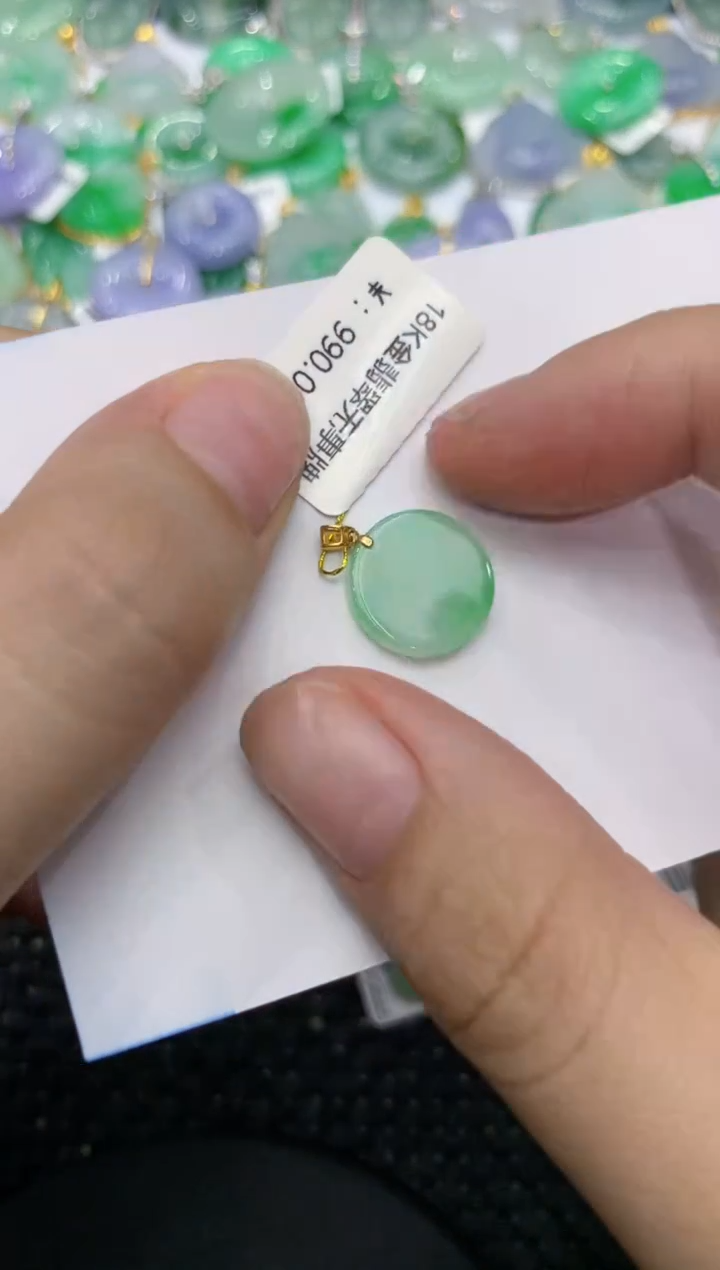 【闪购商品】翡翠颈饰18K金镶嵌11111111111