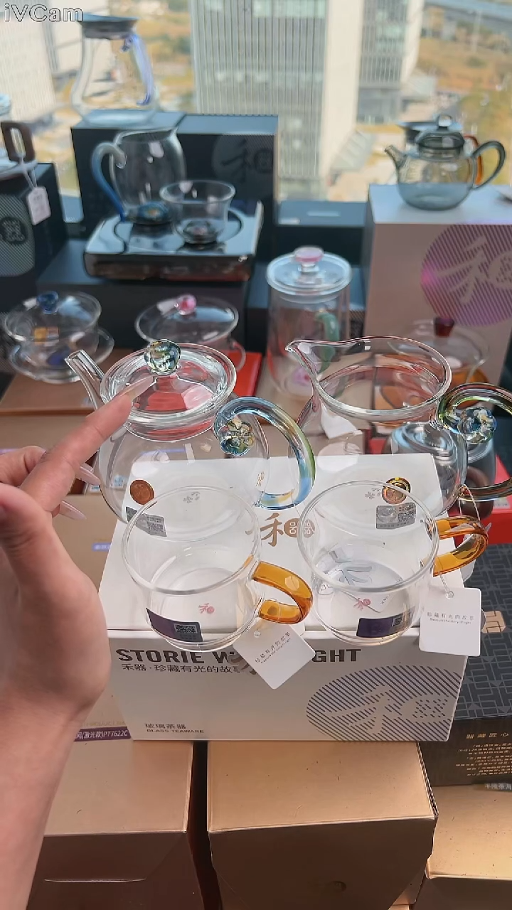 @@禾器幻彩清莲壶迷翠+浮莲迷翠+逸杯琥珀色