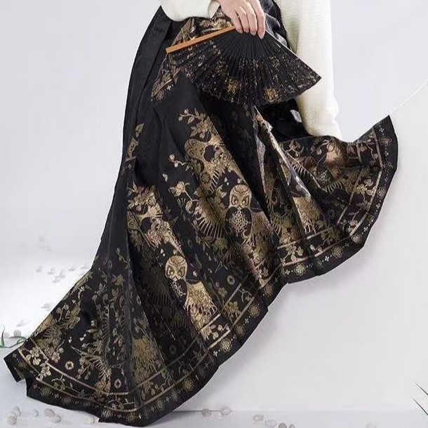 云野【断码清仓】明制汉服女小个子织金马面裙日常通勤风新中式秋冬