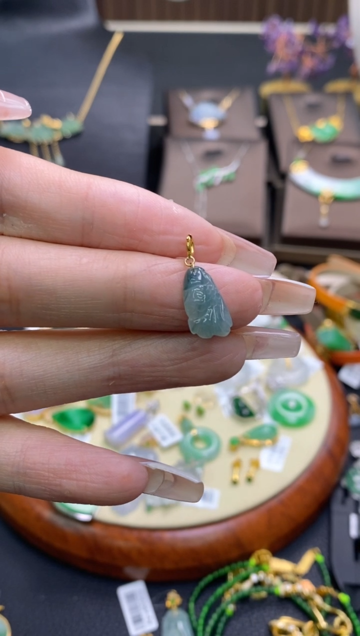 【闪购商品】翡翠颈饰银S925镶嵌净货13192