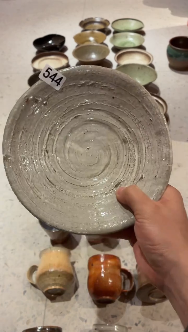 瓷片迁***玲544微瑕粉引点金盘1个