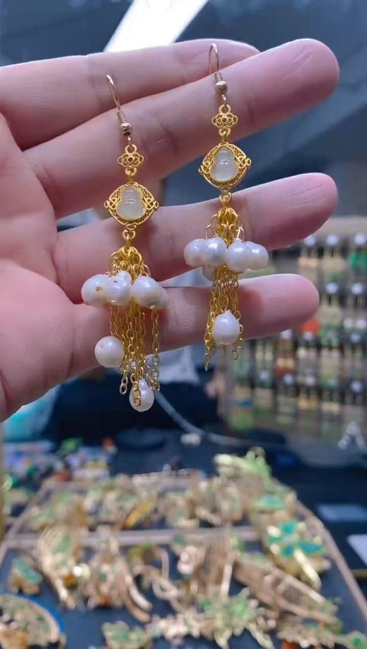 【闪购商品】淡水珍珠耳饰合金067珍珠饰品