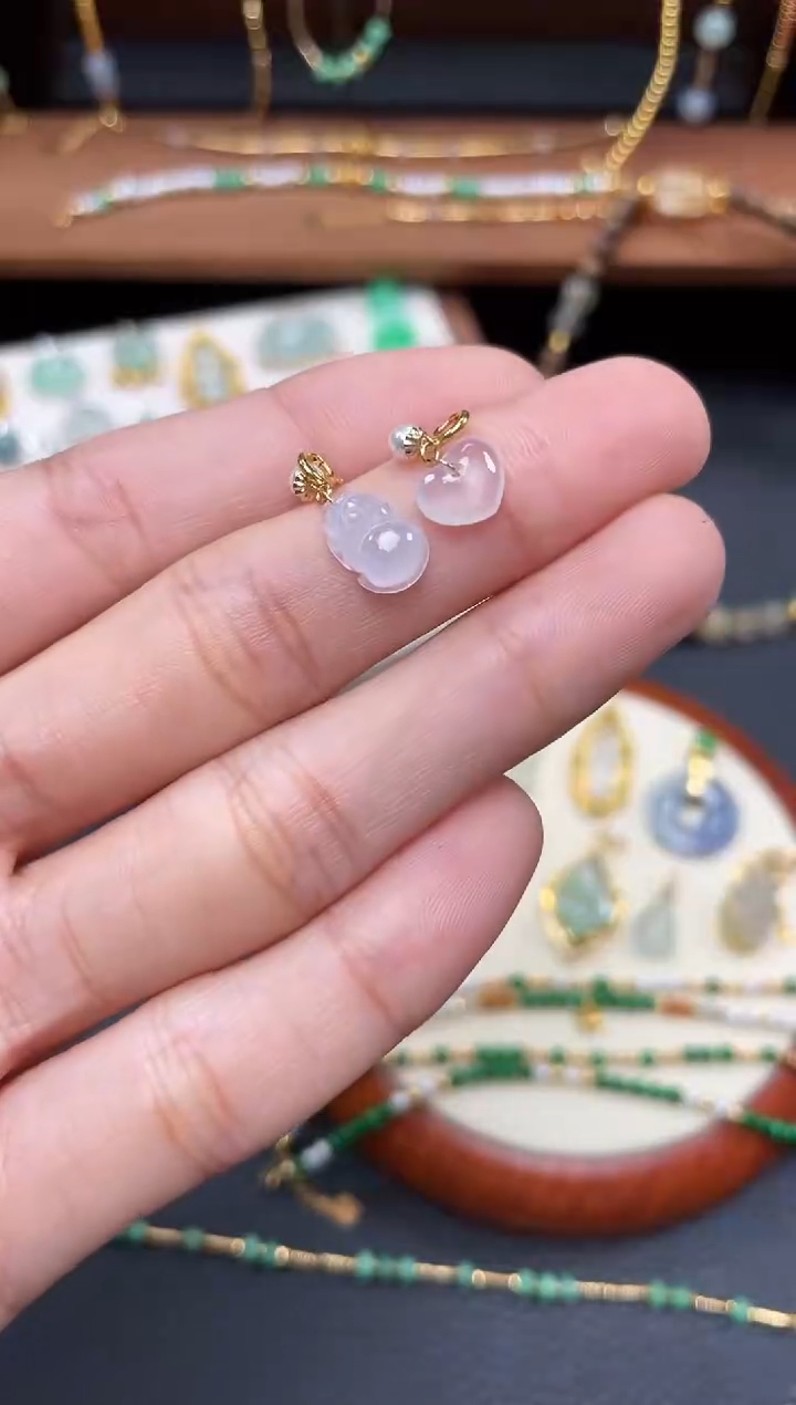 【闪购商品】翡翠吊坠(不含链)18K金镶嵌2个  JK718