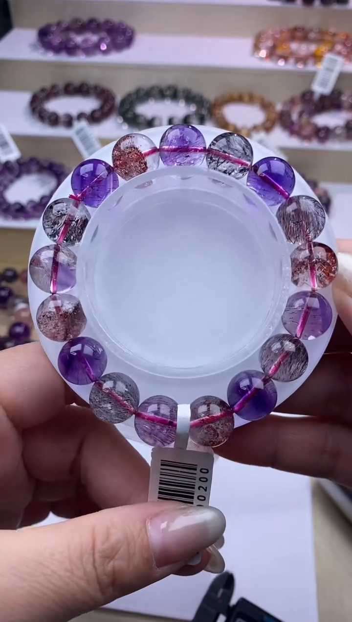 水晶手链未镶嵌黑加仑超七11m+