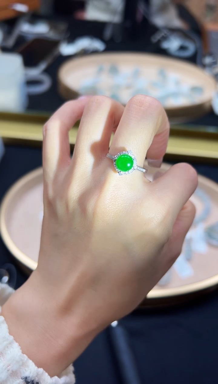 【闪购商品】翡翠戒指18K金镶嵌DFZ0215-6