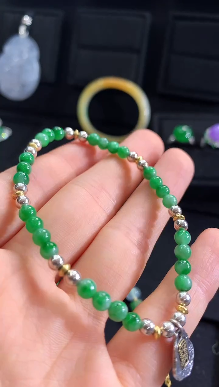 【闪购商品】翡翠手链银S925镶嵌手链