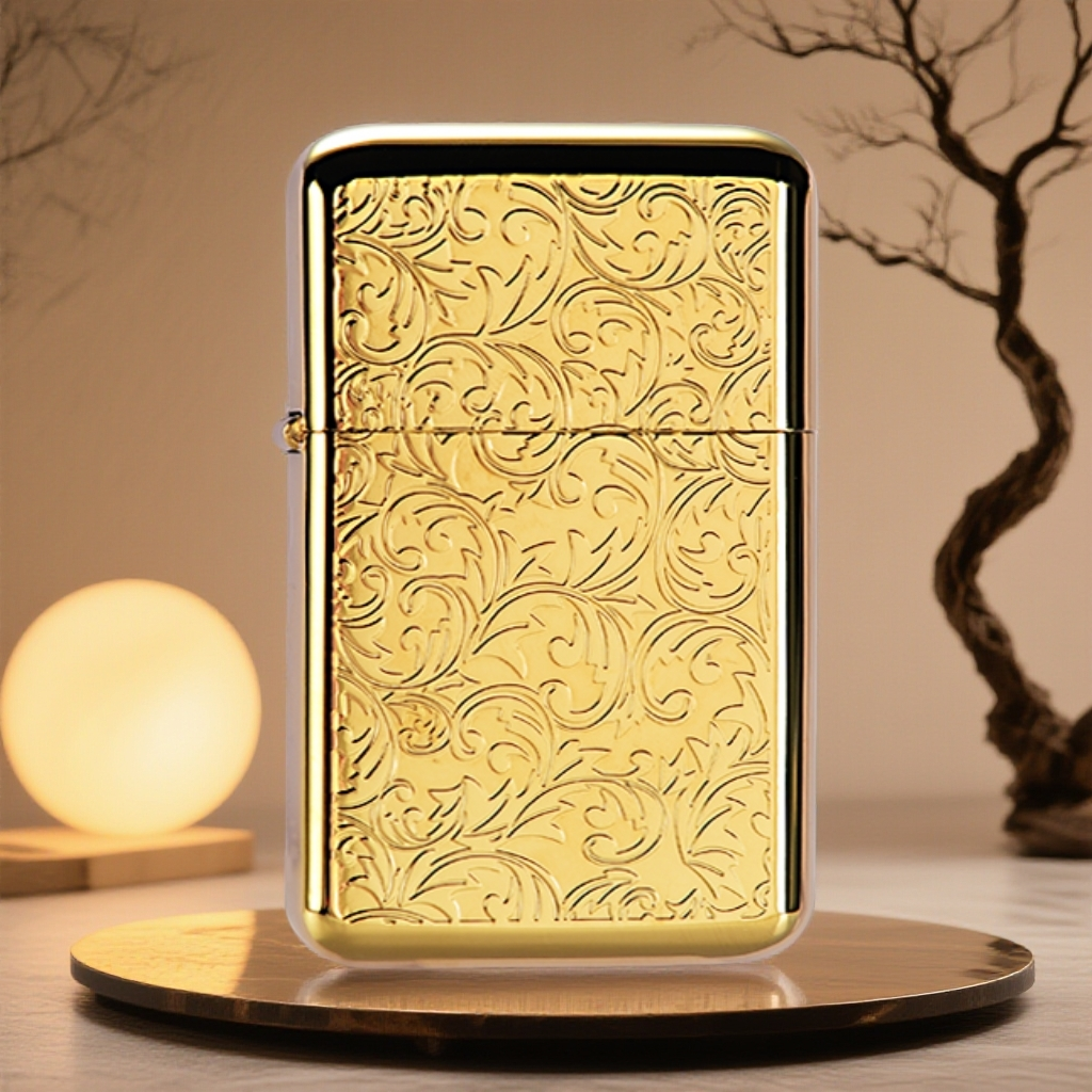 限量双面790金唐草砂轮打火机【全新机无煤油】