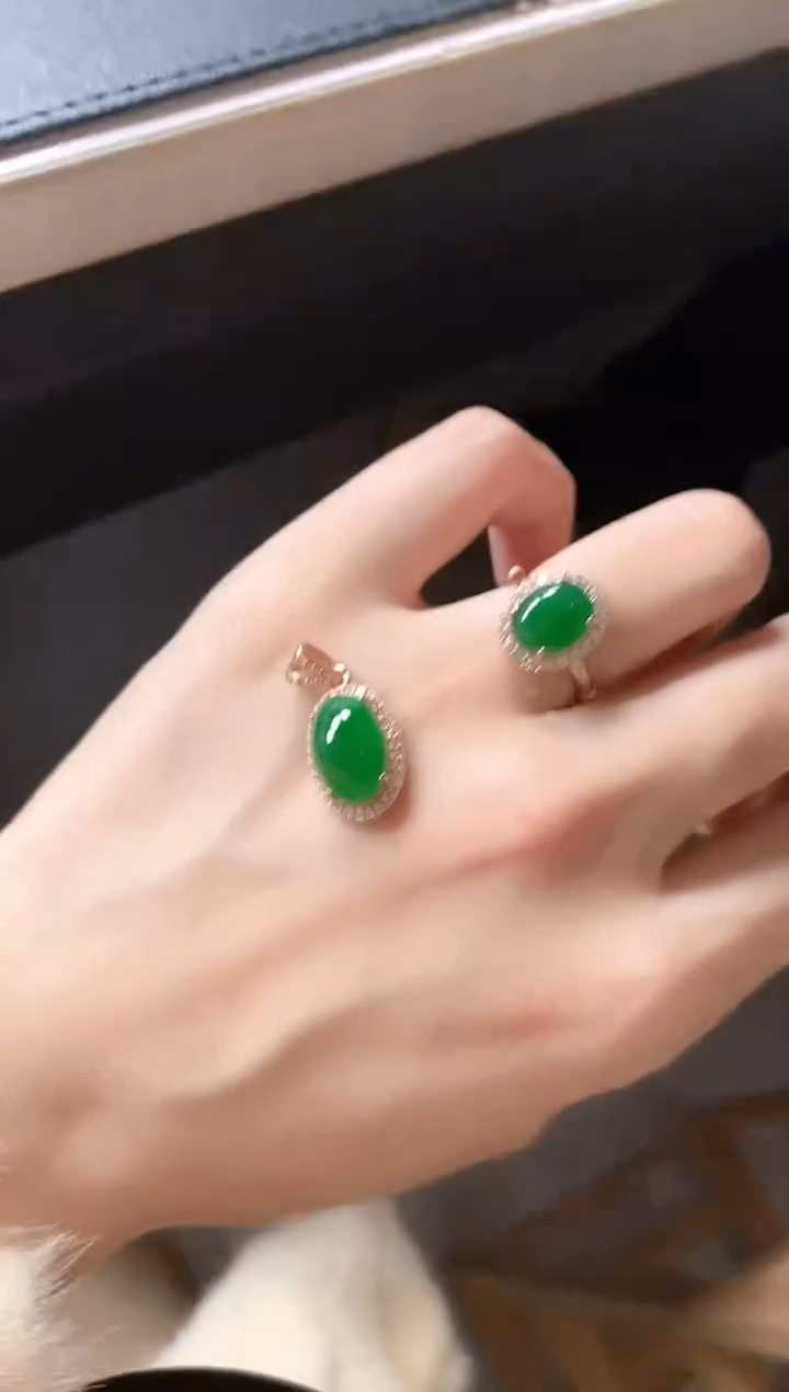 银S925镶嵌戒指翡翠5151