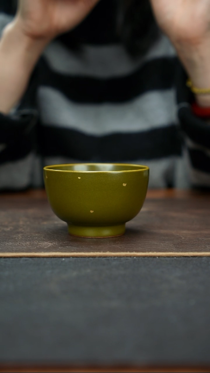 杯景德镇茶叶末洒金罗汉杯