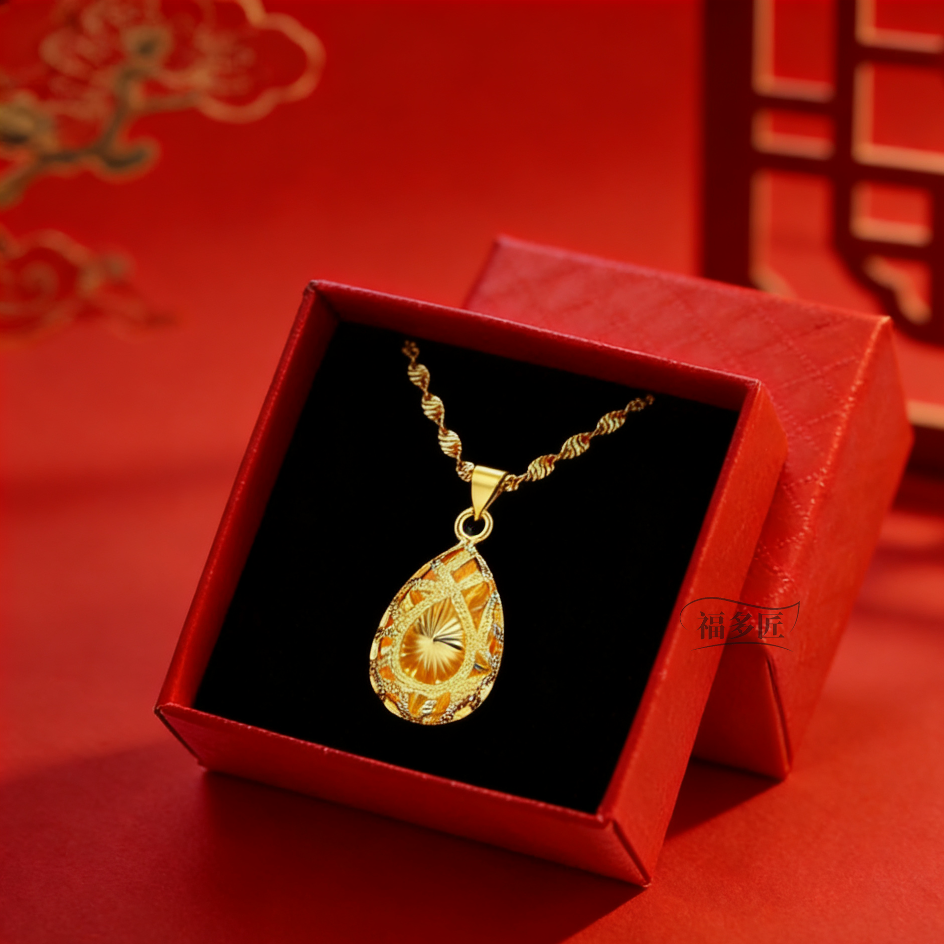 花丝水滴气质时尚精美礼品盒装商品图