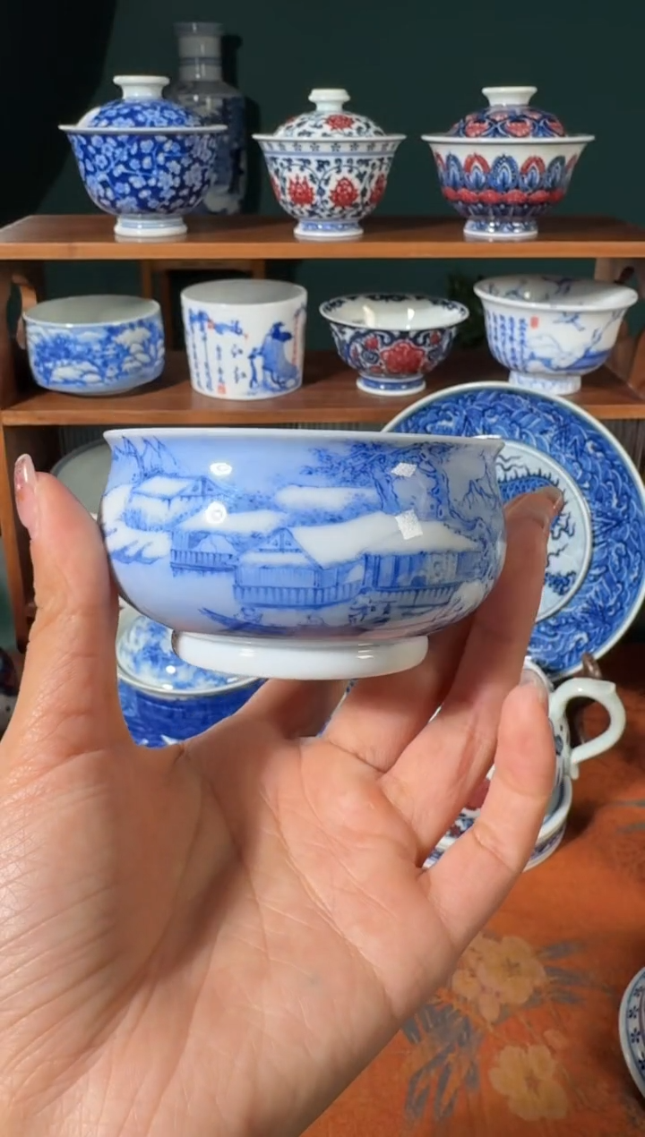 【闪购商品】杯画堂春雪江卖渔图炉式杯