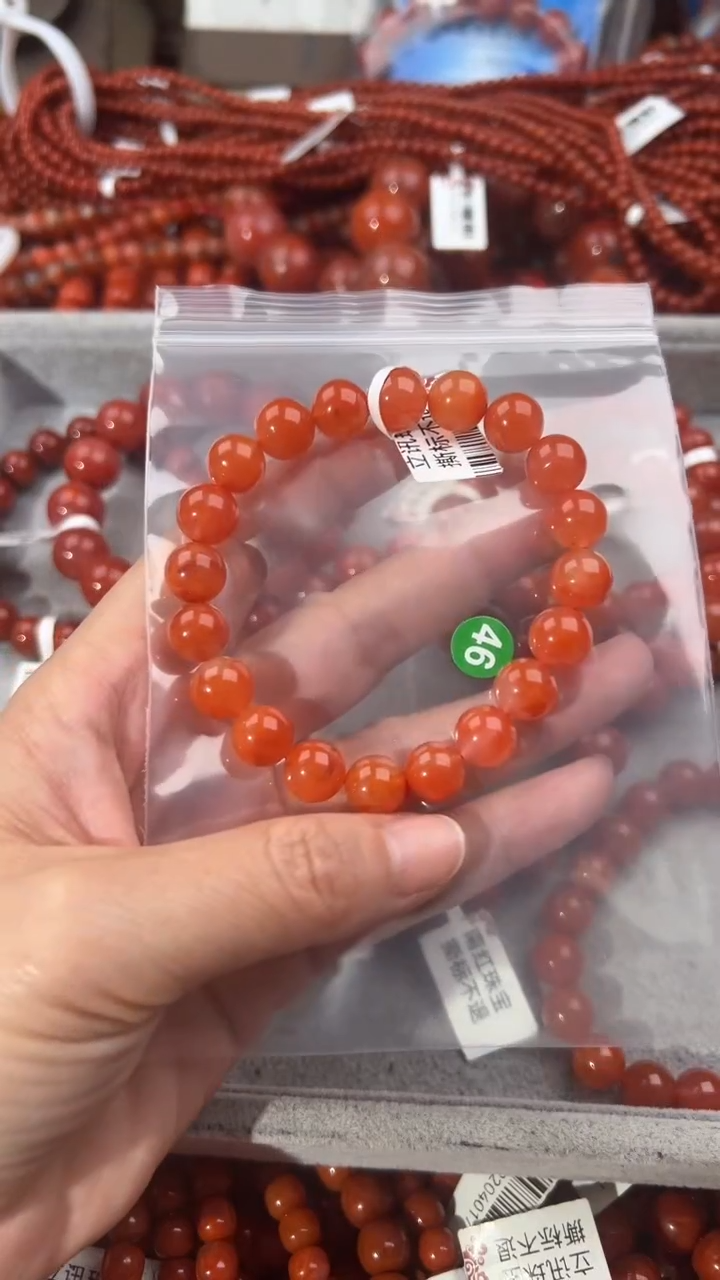 南红玛瑙手串未镶嵌10